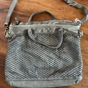 Errelleventidue hobo bag gray soft buttery leather eyelit cutout shoulder strap